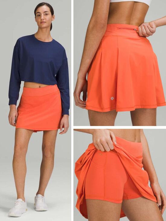 lululemon athletica Pants - LULULEMON Pace Rival Mid-Rise Skirt Extra Long Size 0 Warm Coral